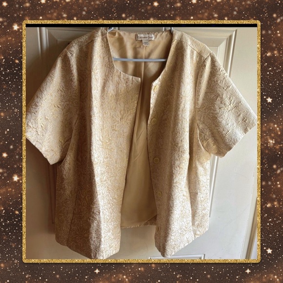 Coldwater Creek Jackets & Blazers - 🌟 Coldwater Creek Shimmering Jacquard Short-Sleeve Blazer ~ Size 20-22🌟